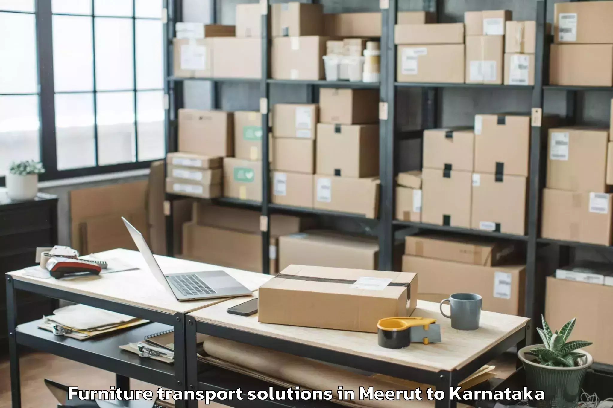 Affordable Meerut to Siddapura Furniture Transport Solutions